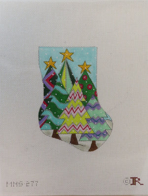 Patchwork Christmas Trees Mini Stocking