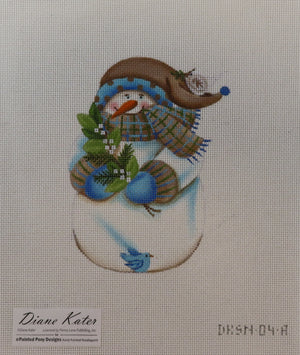 Snowman with blue gloves Ornament