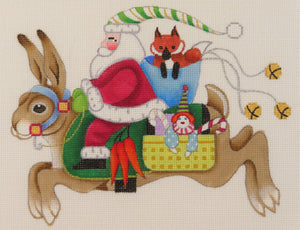 Santa Riding a Rabbit