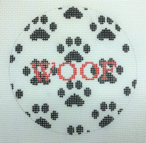 "Woof"w/paws Ornament