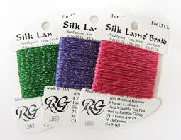 Silk Lame Braid 13 Count- Blues, Purples, Greens,